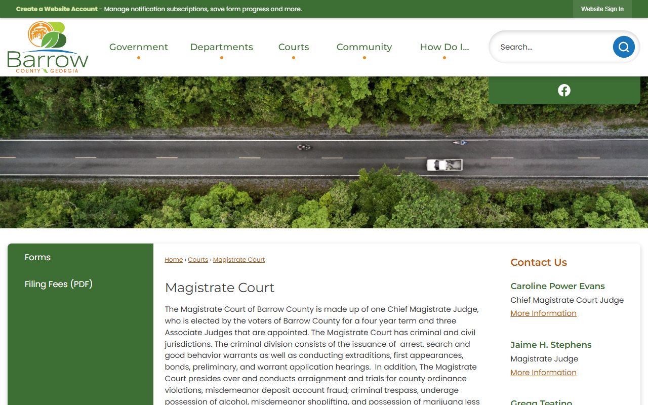 Barrow County criminal court records Magistrate Court criminal jurisdiction