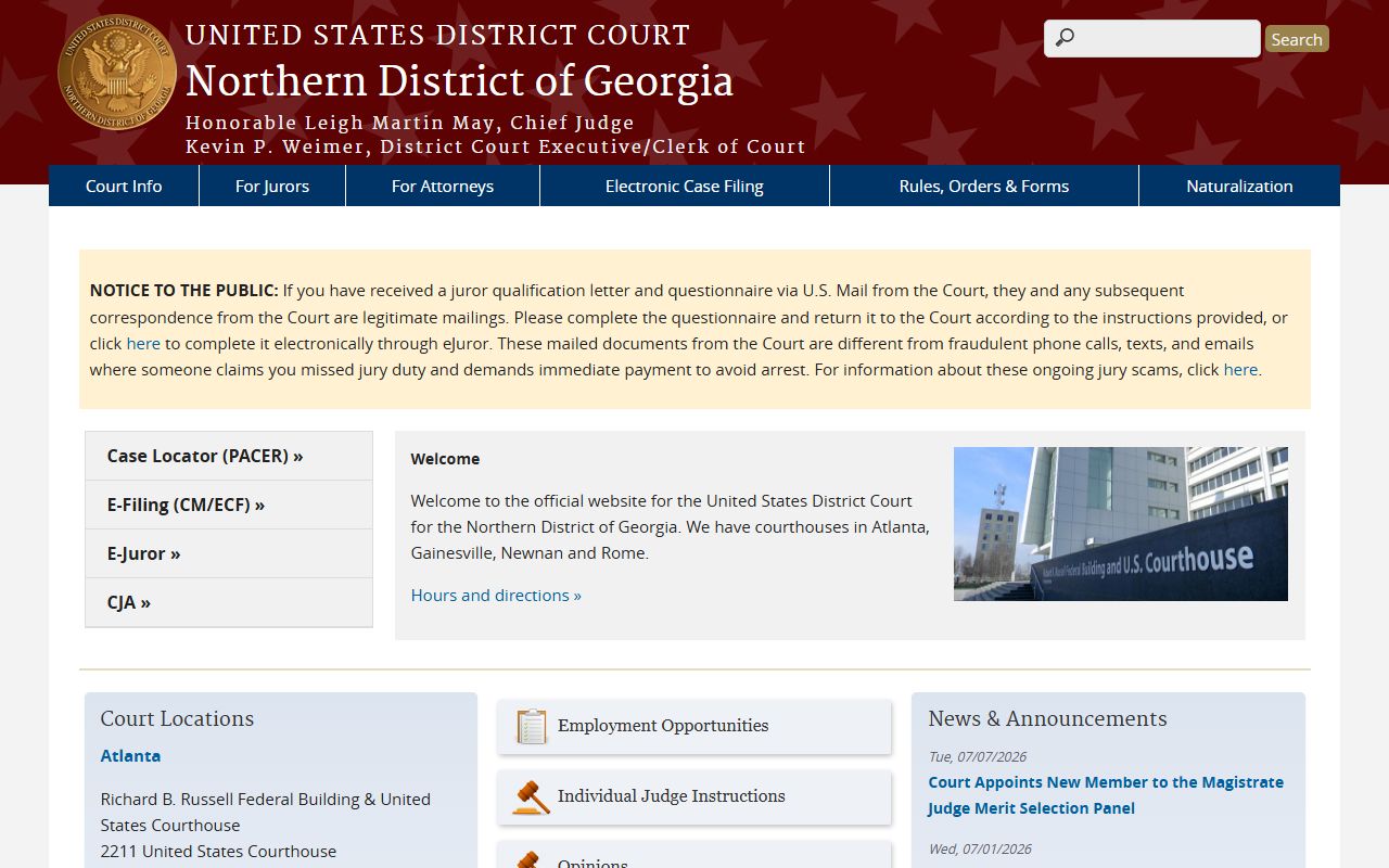 Barrow County Superior Court records federal court distinction