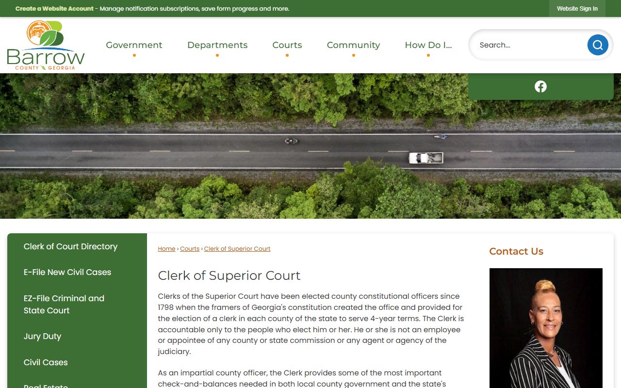 Barrow County court records Clerk of Superior Court office page