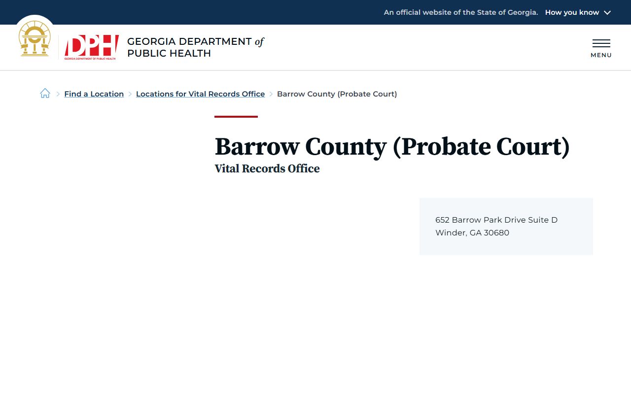Barrow County marriage records vital records Probate Court listing