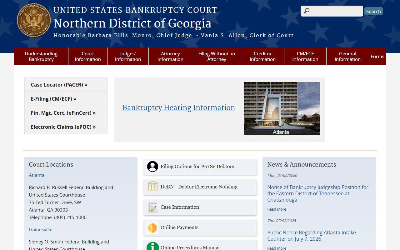 Barrow County divorce records federal bankruptcy court boundary