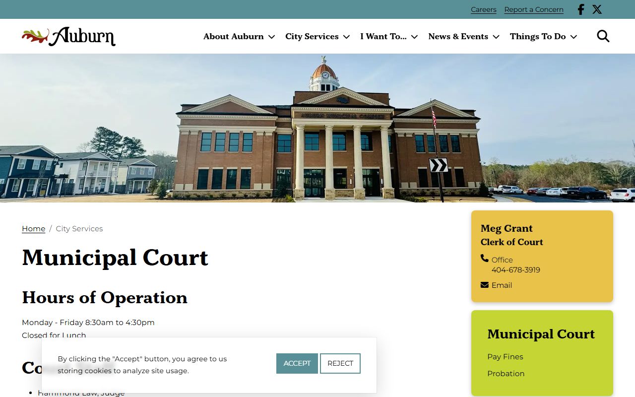 Barrow County traffic court records Auburn Municipal Court