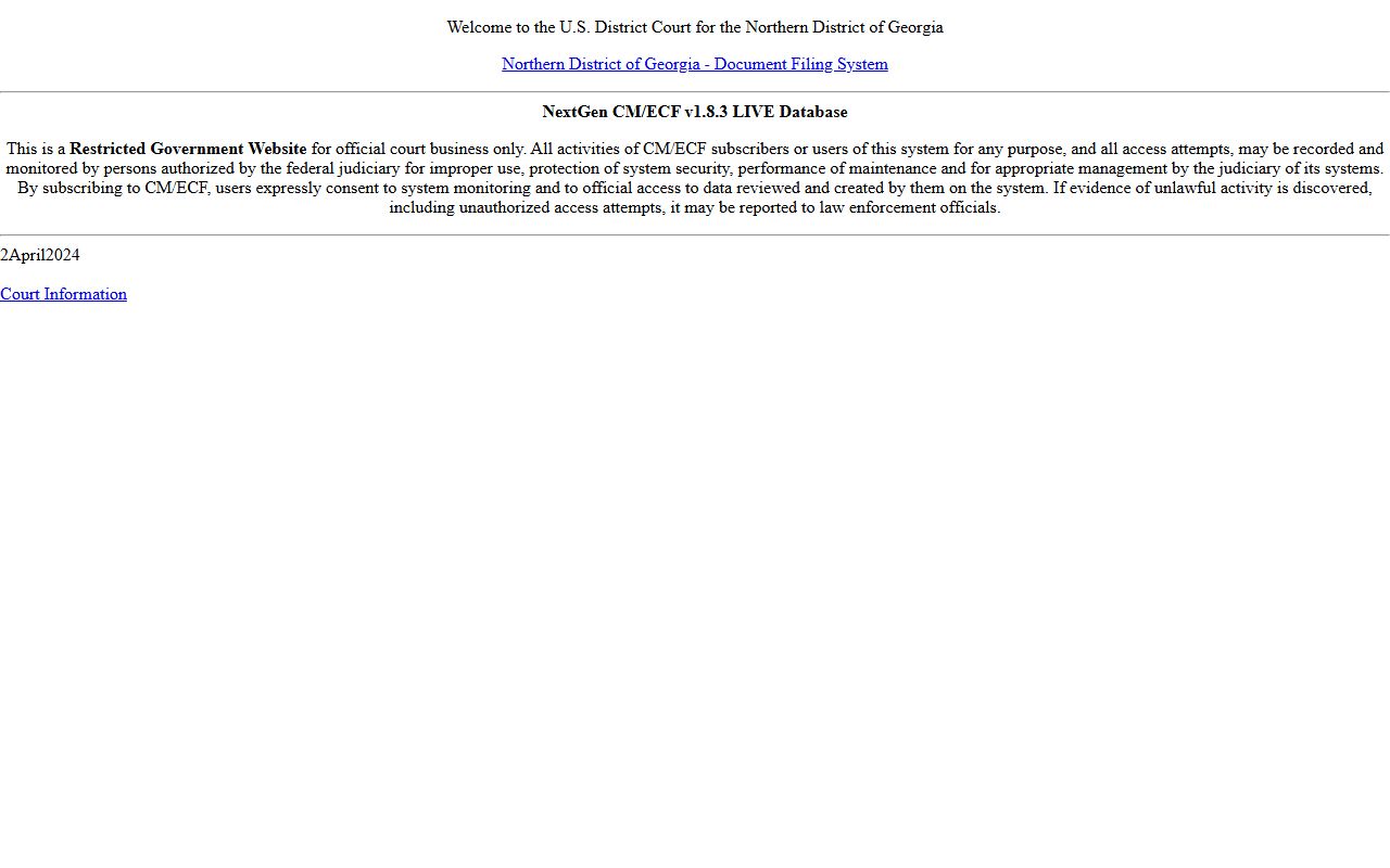 Barrow County warrant records Northern District CM ECF